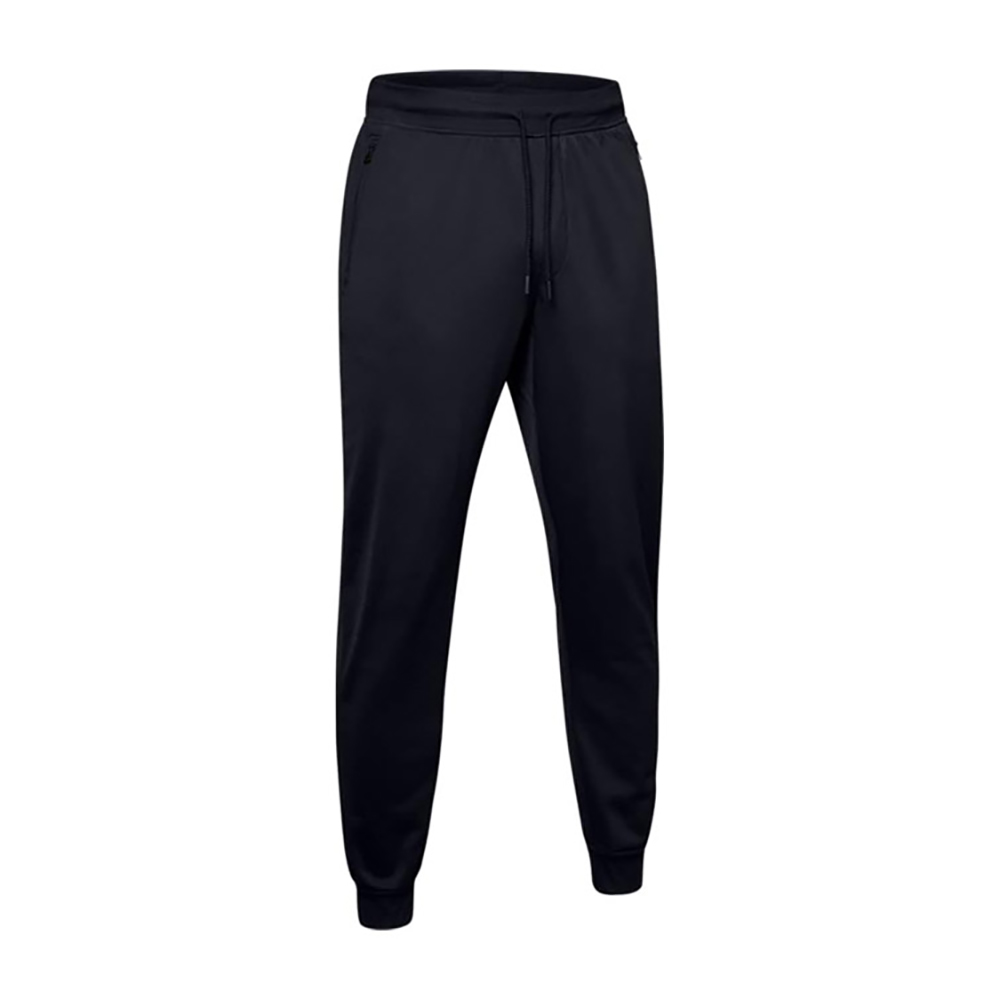 Cotton fleece jogger pants with drawstring waist and ribbed ankle cuffs