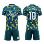 Custom soccer team uniforms with jersey and shorts for schools, clubs, and leagues